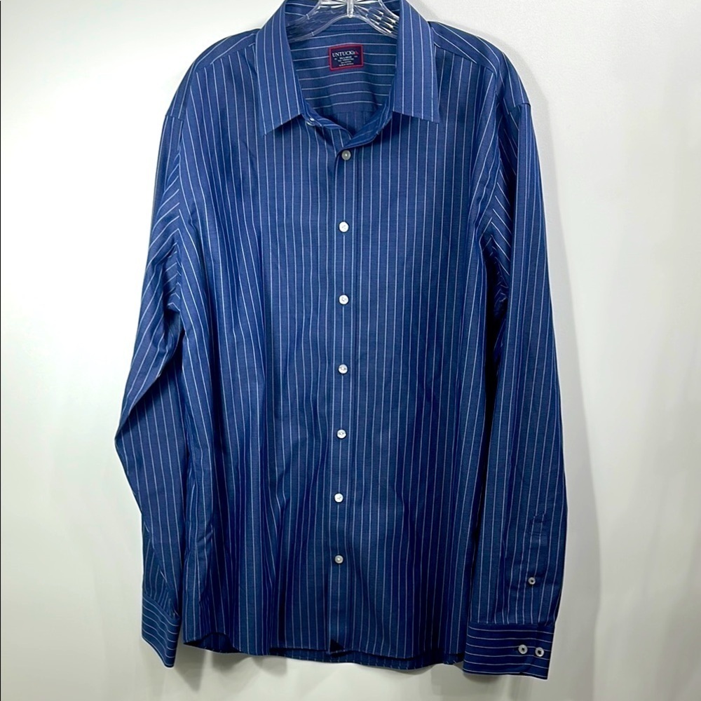 UNTUCKit Men's Gilford WF Blue Striped Shirt size XXL